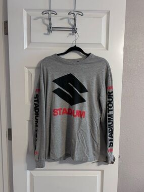 Justin Bieber tour Stadium Gray Long-Sleeve Graphic Shirt